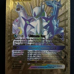 Gold Pokémon Card with Arceus Design
